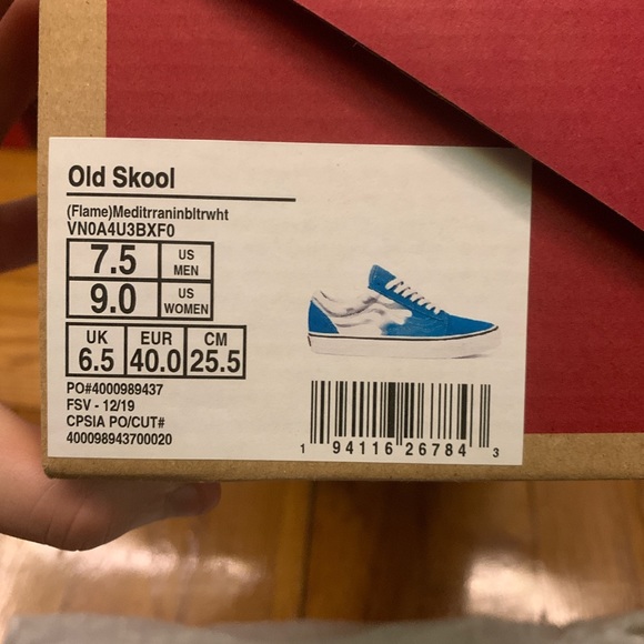 Old school flame Blue and white tied up vans - Picture 3 of 4